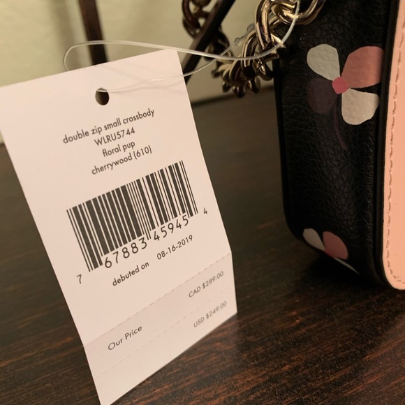 Double zip small crossbody Kate spade dog pup bag - Picture 5 of 7